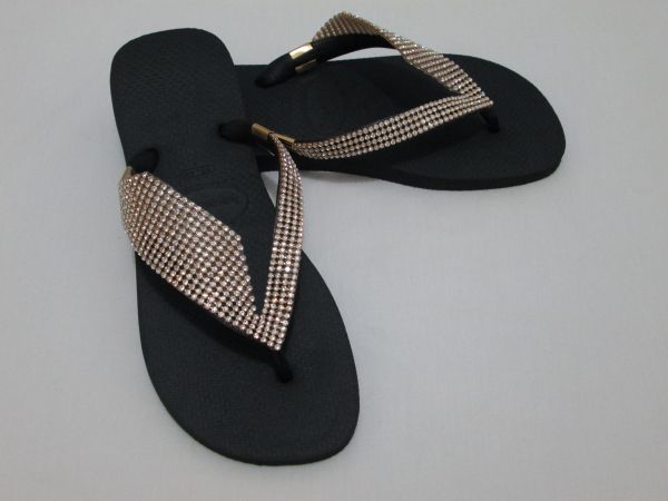 Havaianas com Strass Dourado