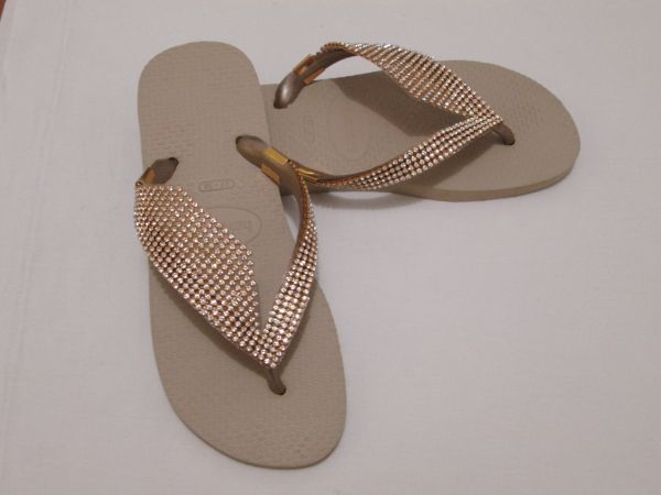 Havaianas com Strass Dourado